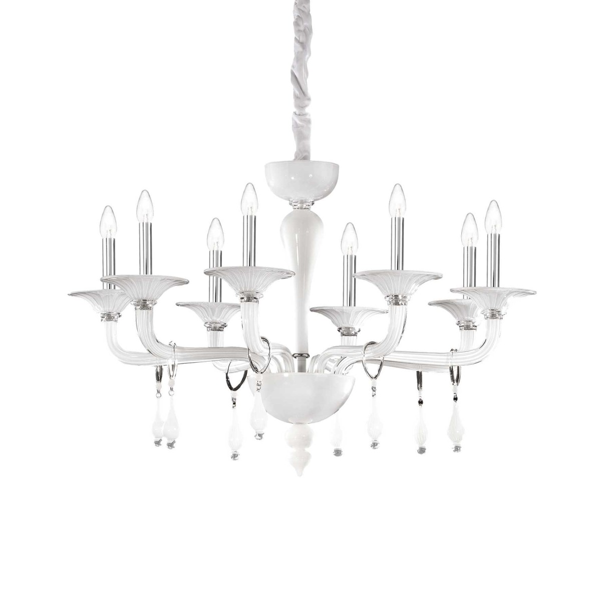 Люстра подвесная Ideal Lux Miramare SP8 Белый E14 068190
