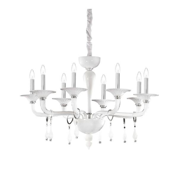 Люстра подвесная Ideal Lux Miramare SP8 Белый E14 068190