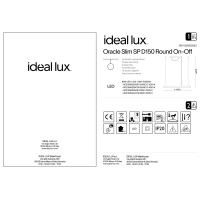 Люстра подвесная Ideal Lux Oracle Slim SP D150 Round On-Off Белый 4000К 285078