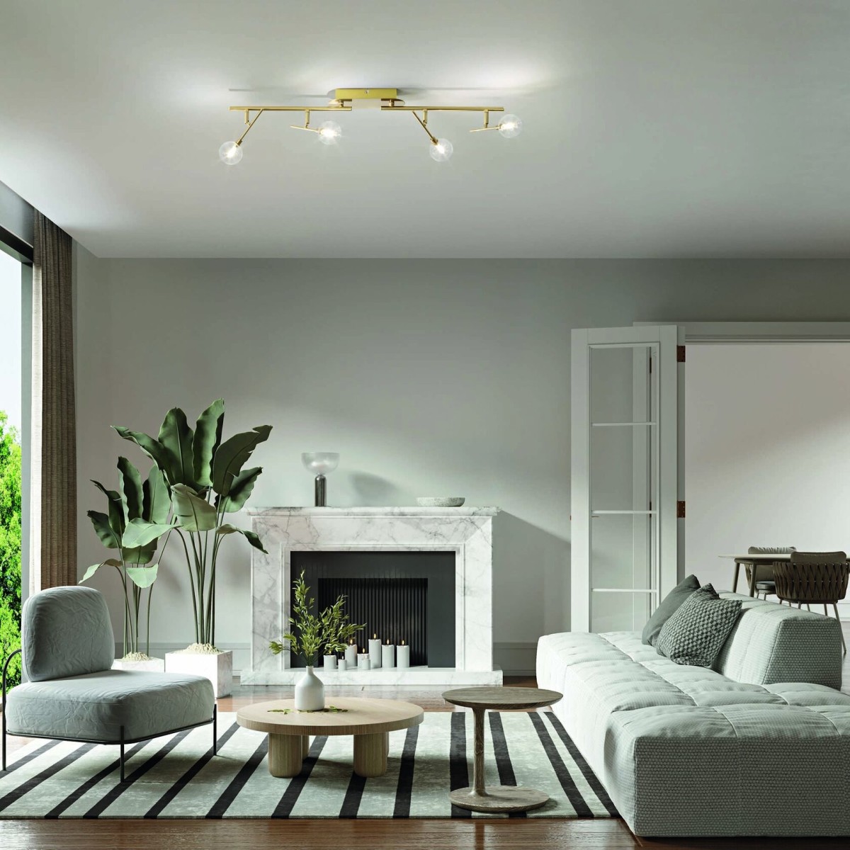 Светильник потолочный Ideal Lux Maracas PL4 Латунь G4 200354