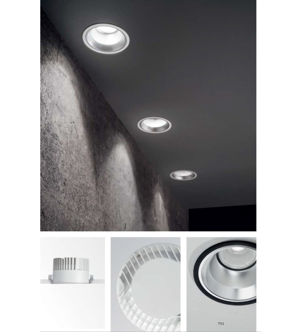 Светильник встраиваемый Ideal Lux Off FI 28W 3000K LED Черный 266572