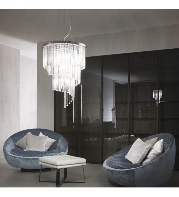 Люстра подвесная Ideal Lux Carlton SP8 Хром E14 117737