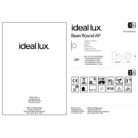 Светильник настенный Ideal Lux Bean AP Round Черный 3000К 260617