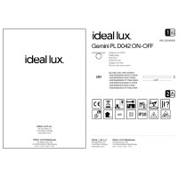 Люстра потолочная Ideal Lux Gemini PL D042 On-Off 3000K Белый LED 328010