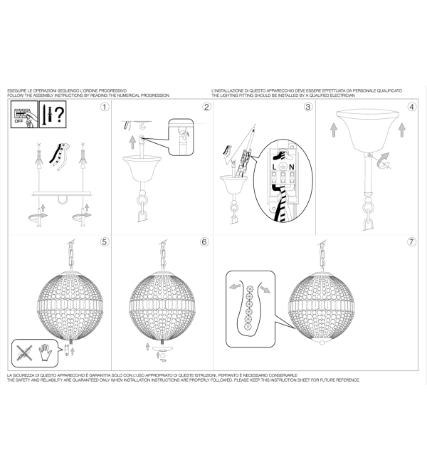 Люстра подвесная Ideal Lux Luxor SP6 Хром G9 092911