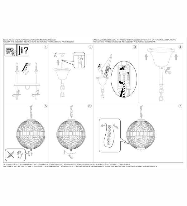 Люстра подвесная Ideal Lux Luxor SP6 Хром G9 092911