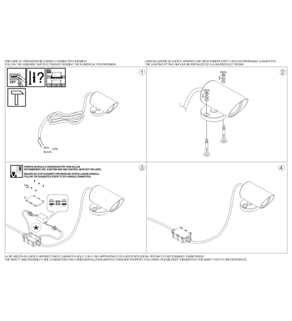 Прожектор садовый Ideal Lux Koala PR 7W Con Base D24V Черный LED 3000К 349596