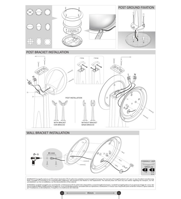 Светильник уличный настенный Ideal Lux Medea-1 AP1 Черный E27 096728
