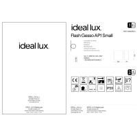 Светильник настенный Ideal Lux Flash AP1 Small Белый Гипс G9 214672