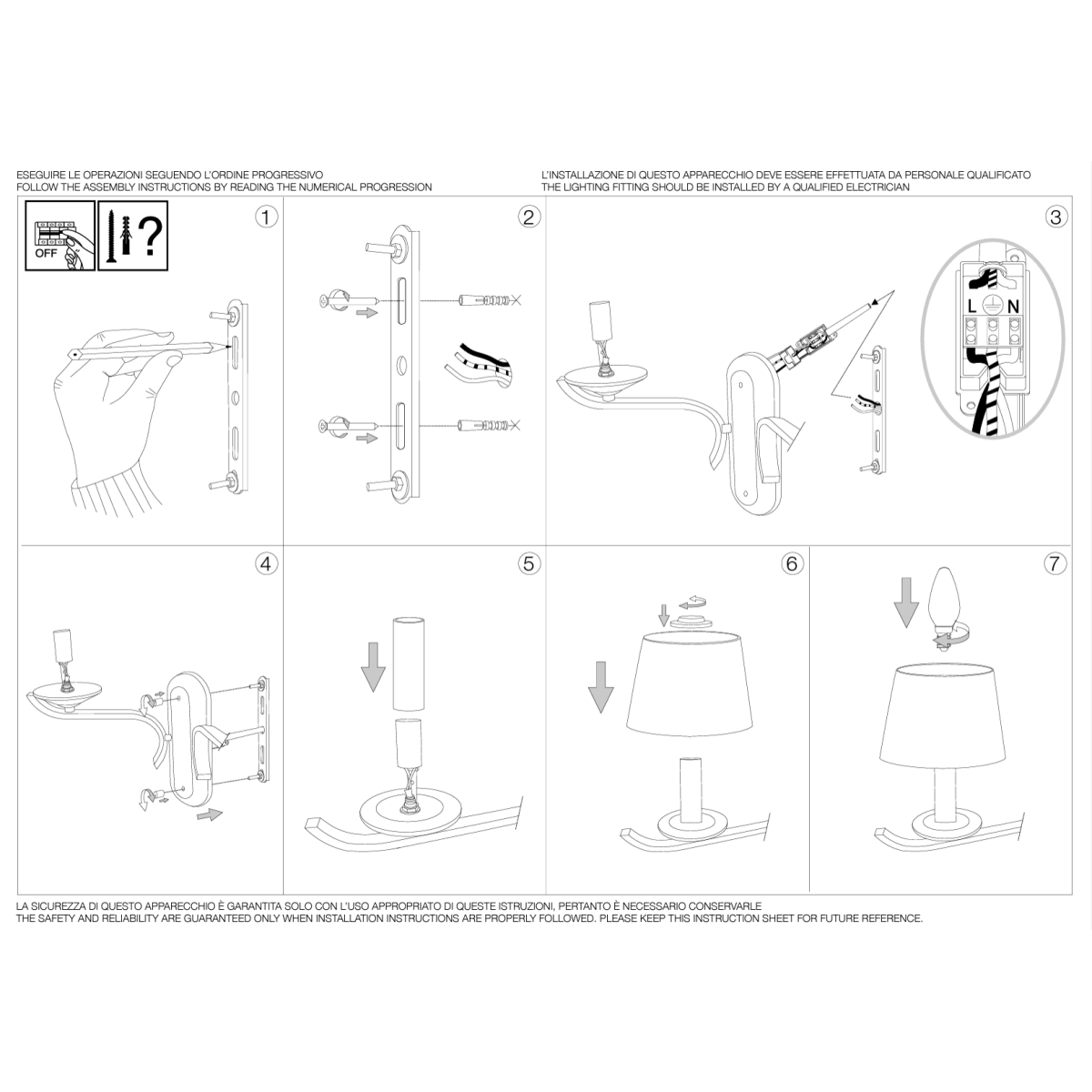 Светильник настенный Ideal Lux Pegaso AP2 Белый E14 059211