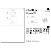 Люстра подвесная Ideal Lux Miramare SP8 Белый E14 068190