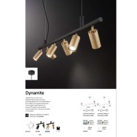 Светильник подвесной Ideal Lux Dynamite SP6 Латунь GU10 244648