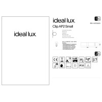 Светильник настенный Ideal Lux Clip AP2 Small Серебро E27 088273