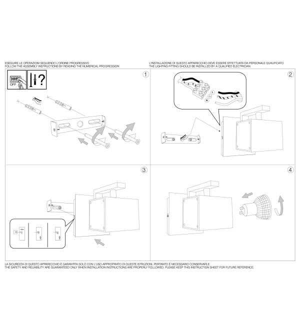 Светильник настенный Ideal Lux Mouse AP1 Черный GU10 073569
