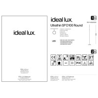 Светильник подвесной Ideal Lux Ultrathin SP D100 Round 3000К LED Хром 164878