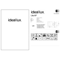 Светильник настенный встраиваемый Ideal Lux Lite AP Черный 3000К LED 250113