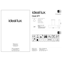 Светильник подвесной Ideal Lux Desk SP1 Черный 3000К LED 173245