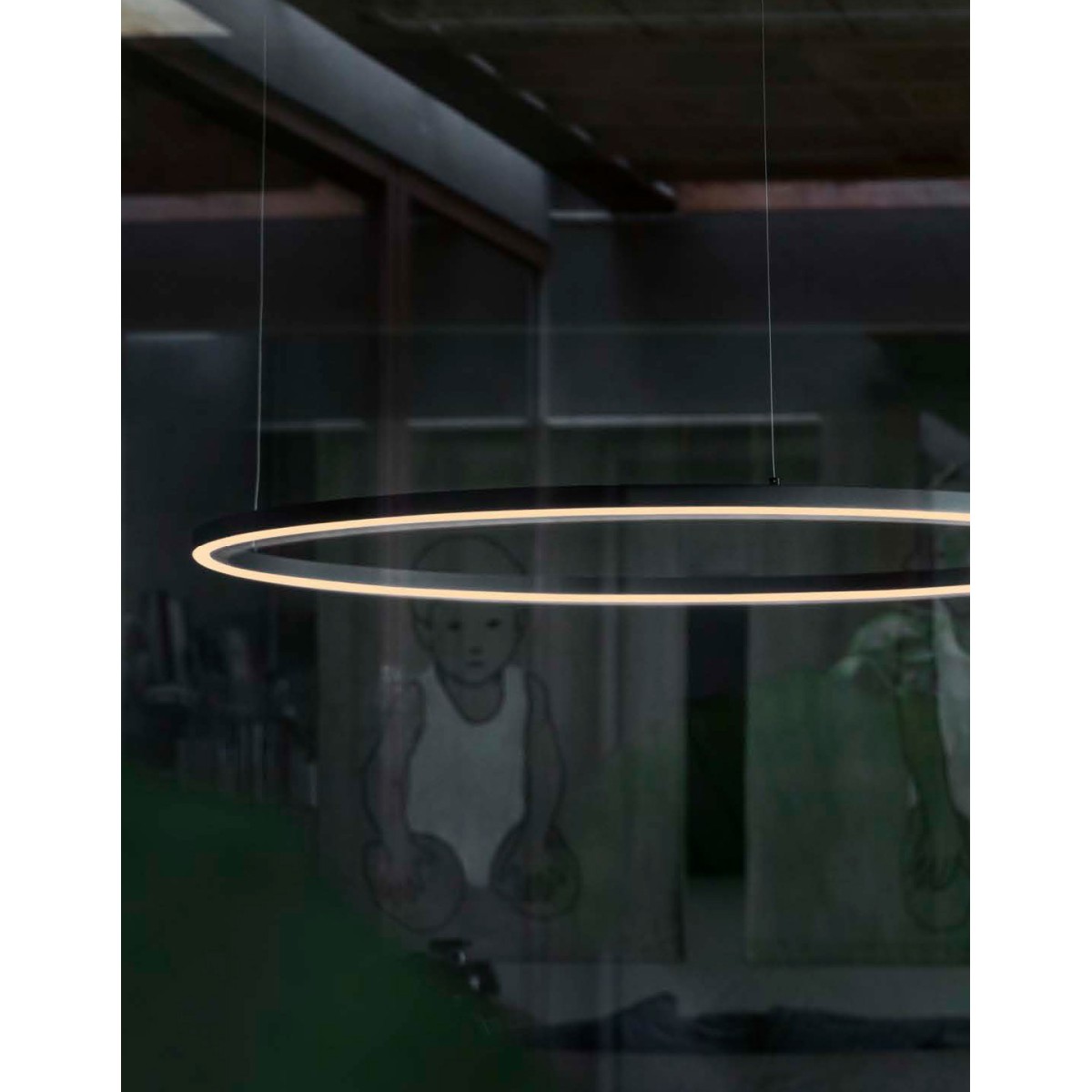 Люстра подвесная Ideal Lux Oracle Slim SP D090 Round On-Off Черный 3000К 229508