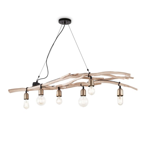 Люстра подвесная Ideal Lux Driftwood SP6 Дерево E27 180922