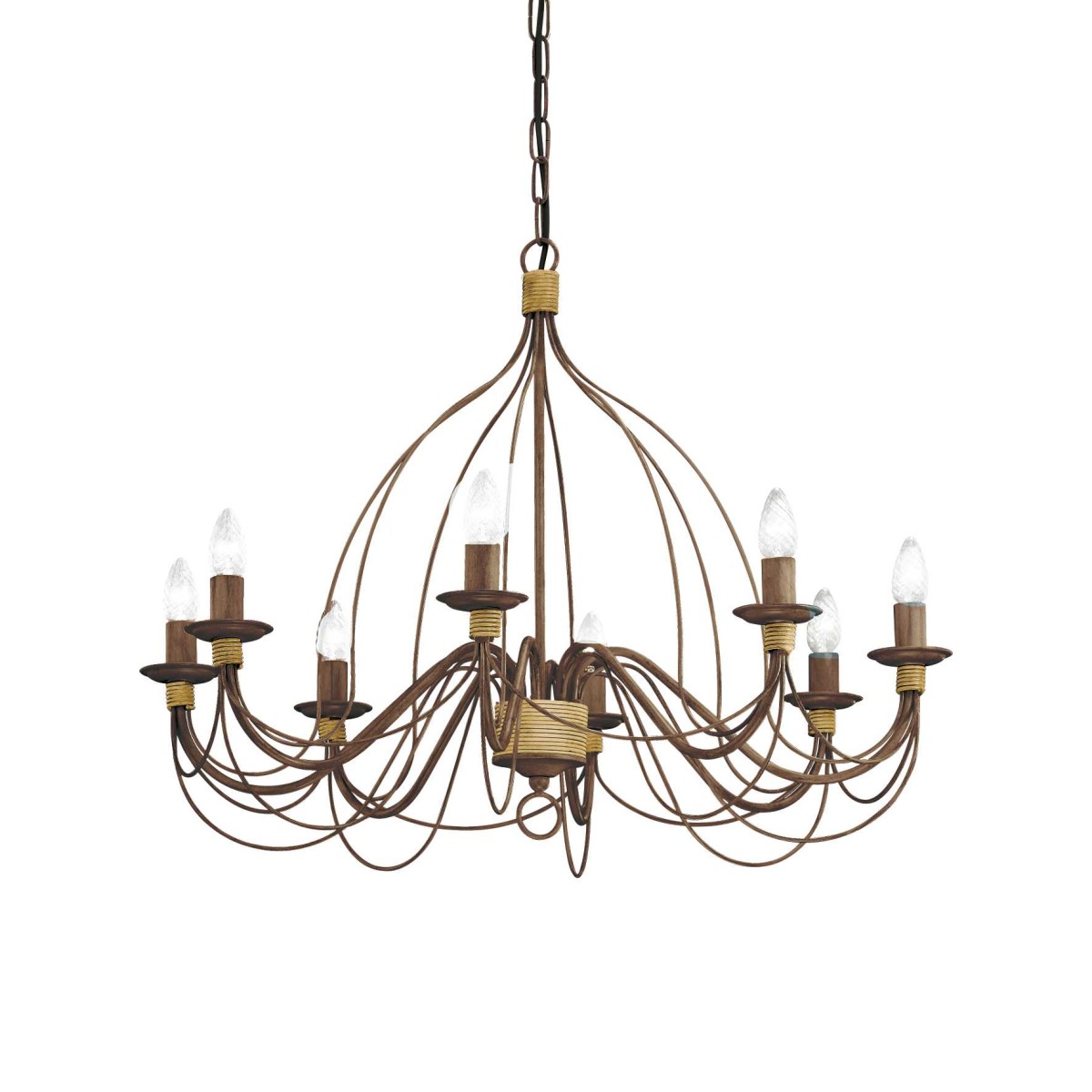 Люстра подвесная Ideal Lux Corte SP8 Ржавый античный E14 057194