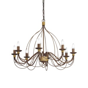 Люстра подвесная Ideal Lux Corte SP8 Ржавый античный E14 057194