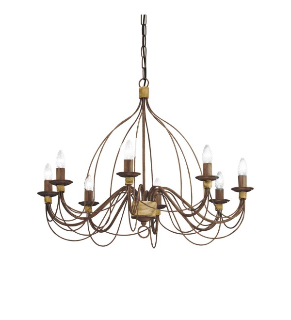 Люстра подвесная Ideal Lux Corte SP8 Ржавый античный E14 057194