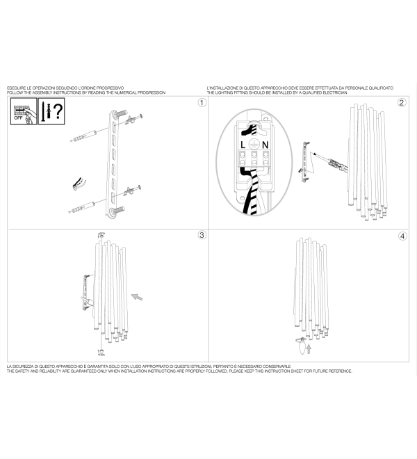 Светильник настенный Ideal Lux Pan AP2 Золото E14 208794