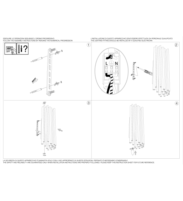 Светильник настенный Ideal Lux Pan AP2 Золото E14 208794