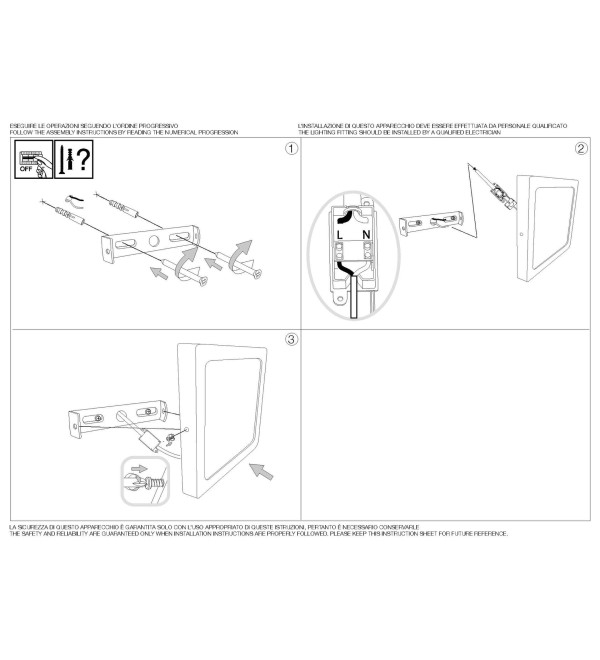 Светильник потолочный Ideal Lux Universal PL D30 Square 3000K LED Белый 138657