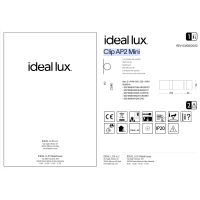 Светильник настенный Ideal Lux Clip AP2 Mini Белый G9 049236