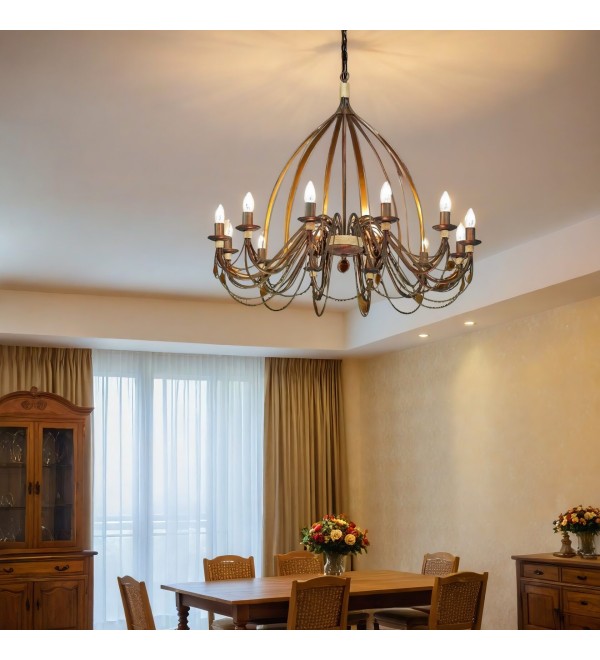 Люстра подвесная Ideal Lux Corte SP12 Ржавчина E14 097671