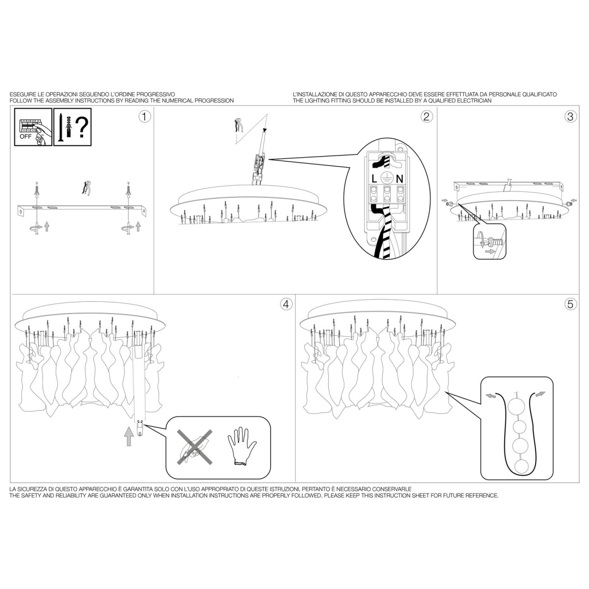 Люстра потолочная Ideal Lux Neve PL8 Хром G9 022222