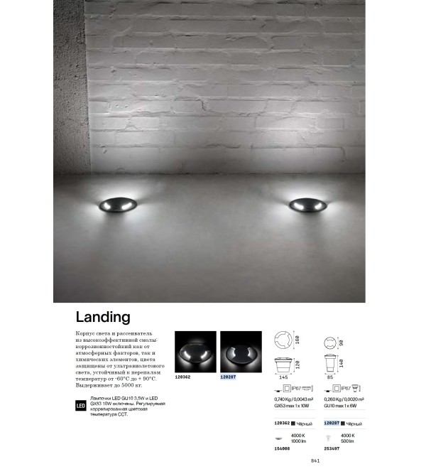 Светильник встраиваемый Ideal Lux Way Landing PT Small Черный GU10 120287