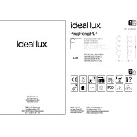 Светильник потолочный Ideal Lux Binomio LED PL4 Черный 3000К LED 313283