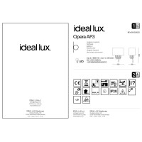 Светильник настенный Ideal Lux Opera AP3 Белый E14 / LED 068268