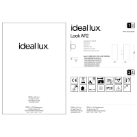 Светильник настенный Ideal Lux Look AP2 Round D60 H150 Белый GU10 096018