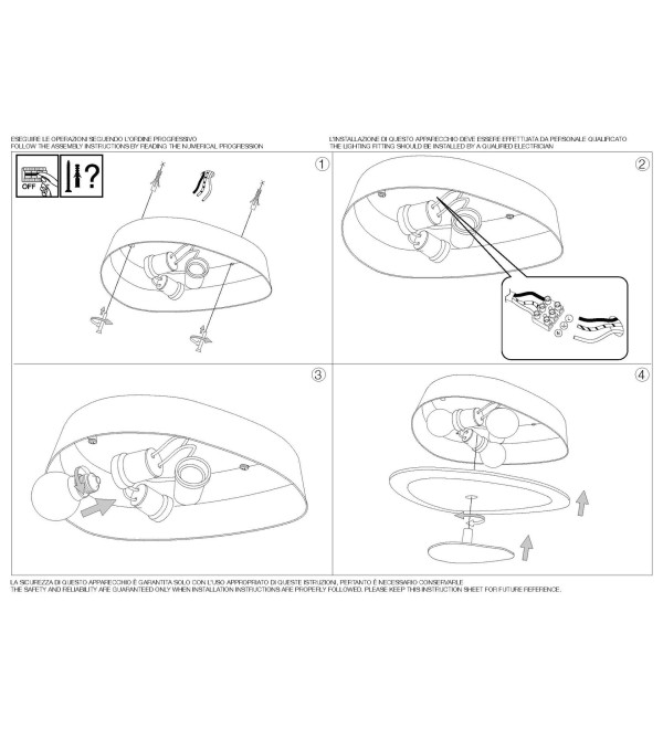 Светильник потолочный Ideal Lux Geko PL3 Белый E27 018508