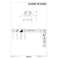 Светильник встраиваемый Ideal Lux Game Trim Round 11Вт LED Черный 3000К 192314