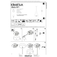 Светильник подвесной Ideal Lux Metro SP1 макс.1х60Вт IP20 E27 230В Серый/Белый Металл Без лампы 139098