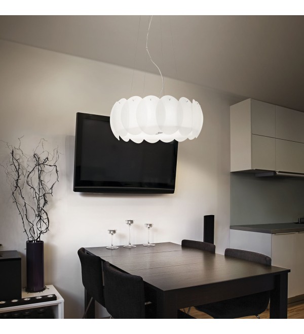 Люстра подвесная Ideal Lux Ovalino SP5 Белый E27 074139