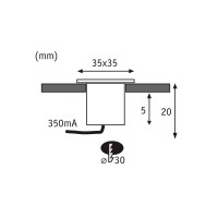 Светильник встраиваемый Paulmann Micro Line Mini LED 35 x 35 мм 2700К Хром Набор 5шт. 93550