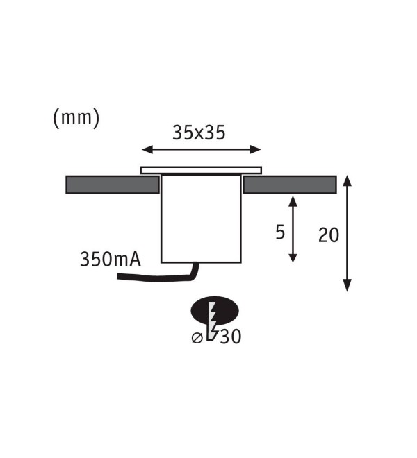 Светильник встраиваемый Paulmann Micro Line Mini LED 35 x 35 мм 2700К Хром Набор 5шт. 93550