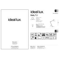 Лампа настольная Ideal Lux Wally TL1 Черный / Медь E27 061191