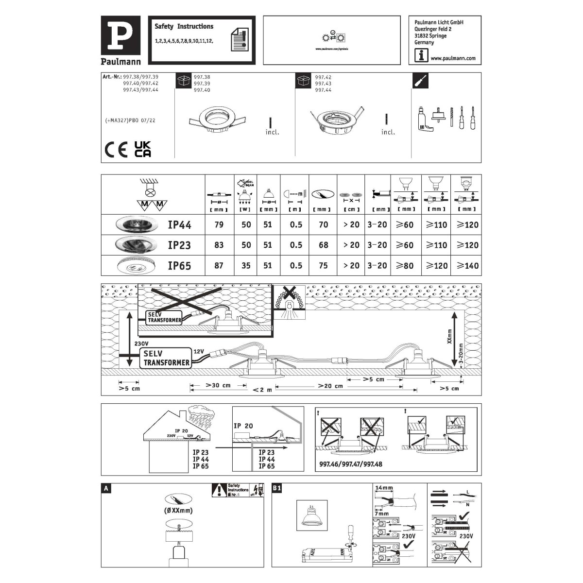 Светильник встраиваемый Paulmann 2Easy Spot-Set Premium Белый Набор 3шт. 99742