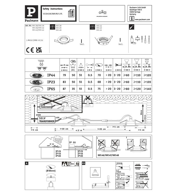 Светильник встраиваемый Paulmann 2Easy Spot-Set Premium Белый Набор 3шт. 99742