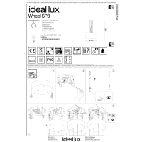 Люстра подвесная Ideal Lux Wheel SP3 E27 Белый 009681