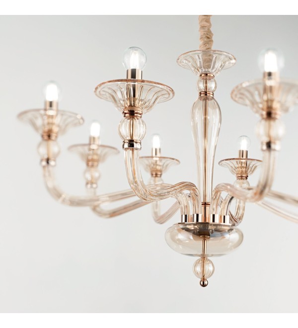 Люстра подвесная Ideal Lux Danieli SP8 Янтарь E14 159973