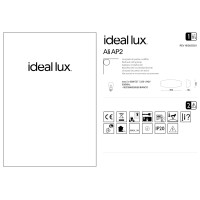 Светильник настенный Ideal Lux Ali AP2 Белый E27 026558