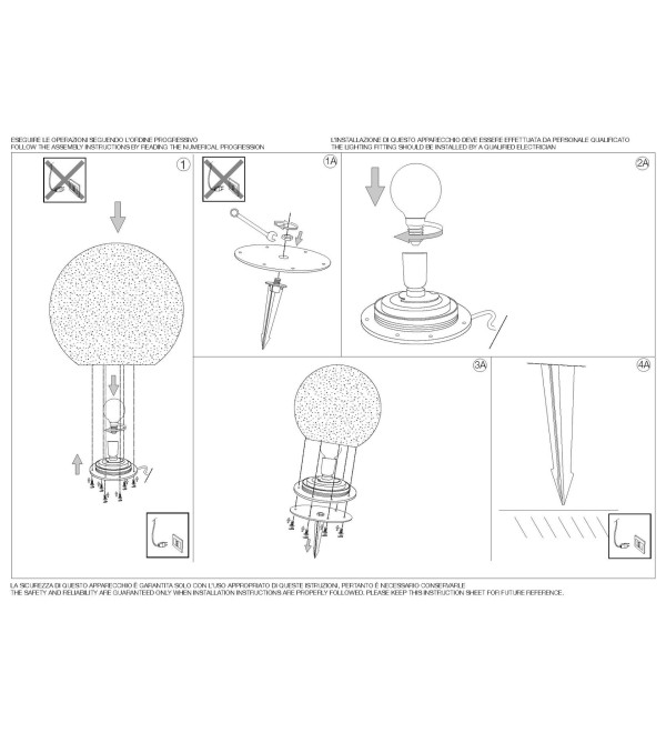 Светильник садово-парковый Ideal Lux Doris PT1 D48 Эффект гранита E27 195483