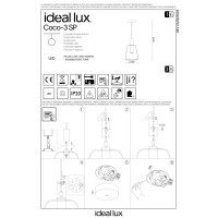 Светильник подвесной Ideal Lux Coco-3 SP Серый 3000К LED 275567